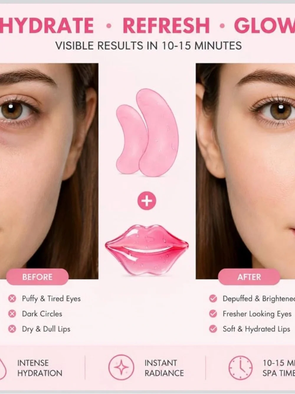 32 pairs Hydrating Eye & Lip Mask Set